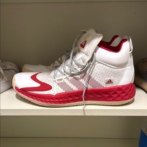 Adidas Red and White Pro Boost Low